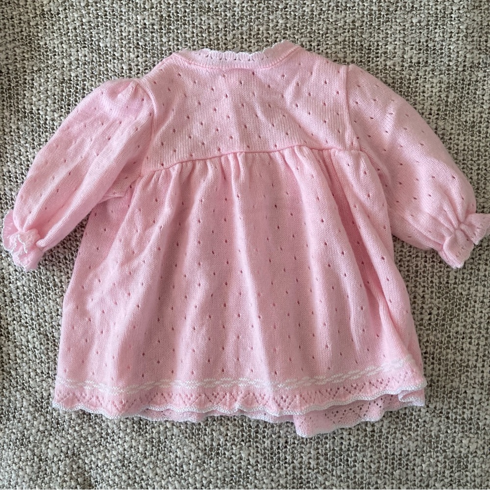 Vintage Babytogs Sweet Pink Button-Up Cardigan Baby Blouse Size 6-9 Months - Picture 6 of 8
